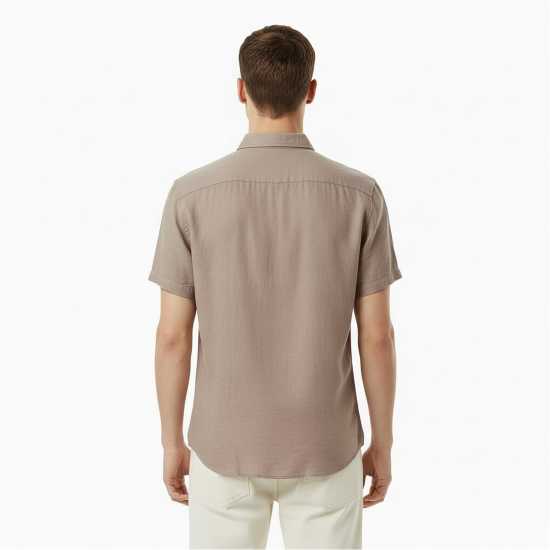Jack Wills Men's Short Sleeve Plain Shirt Khaki/Grey 