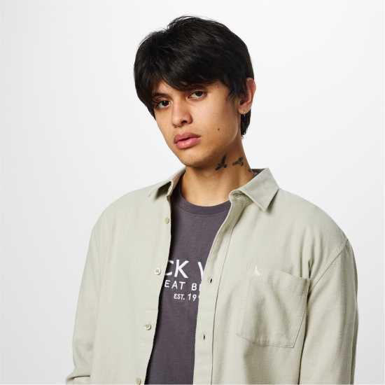 Мъжка Риза Jack Wills Plain Flannel Shirt Mens Върба Мъжки ризи