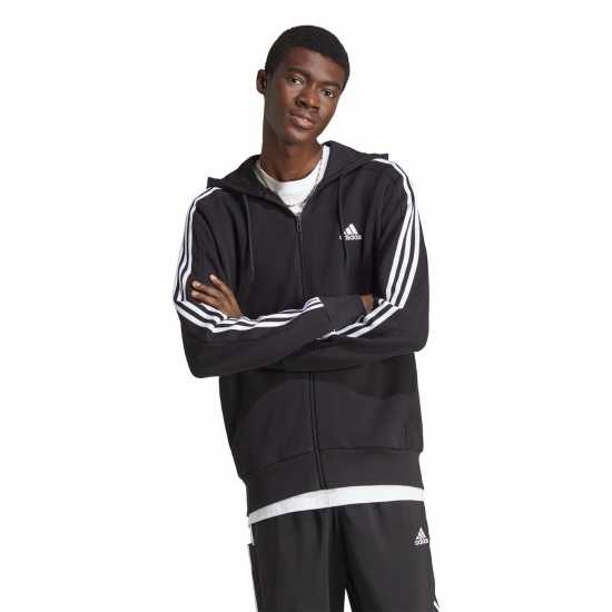 Adidas Essentials French Terry 3-Stripes Zip Hoodie Mens  Футболни екипи за бягане