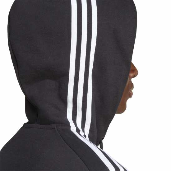 Adidas Essentials French Terry 3-Stripes Zip Hoodie Mens Черно/Бяло Футболни екипи за бягане
