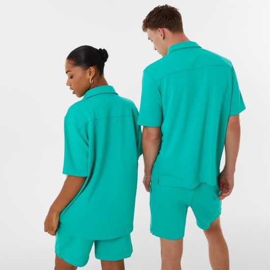 Jack Wills Relaxed Short Sleeve Shirt Emerald - Дамски ризи и тениски
