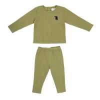 Baby Boy Waffle Top And Legging Set Green Бебешки дрехи