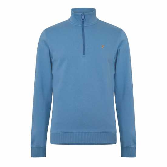 Farah Men's Wilsdon Quarter Zip Fleece Lndrd Blue 450 