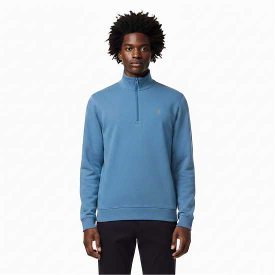 Farah Men's Wilsdon Quarter Zip Fleece Lndrd Blue 450 