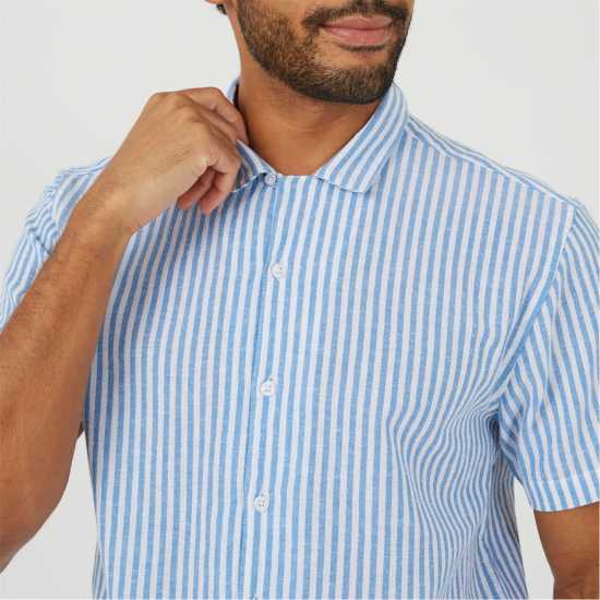 Brave Soul Men's Short Sleeved Revere Collar Patterned Shirt Brave Soul Men's Short Sleeved Revere Collar Patterned Shirt