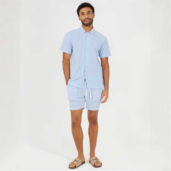 Brave Soul Men's Short Sleeved Revere Collar Patterned Shirt Brave Soul Men's Short Sleeved Revere Collar Patterned Shirt