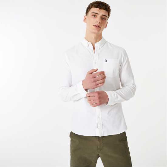 Мъжки ризи Мъжка Риза Оксфорд Jack Wills Wadsworth Oxford Shirt Mens Бяло Мъжка Риза Оксфорд Jack Wills Wadsworth Oxford Shirt Mens Бяло Мъжки ризи