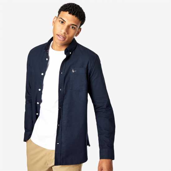 Мъжки ризи Мъжка Риза Оксфорд Jack Wills Wadsworth Oxford Shirt Mens Морска синьо Мъжка Риза Оксфорд Jack Wills Wadsworth Oxford Shirt Mens Морска синьо Мъжки ризи