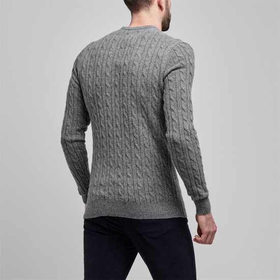 Jack Wills Marlow Merino Wool Blend Cable Knitted Jumper Men Сиво 
