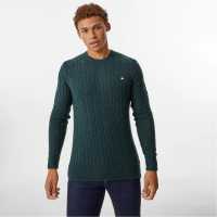 Jack Wills Marlow Merino Wool Blend Cable Knitted Jumper Men Олива 