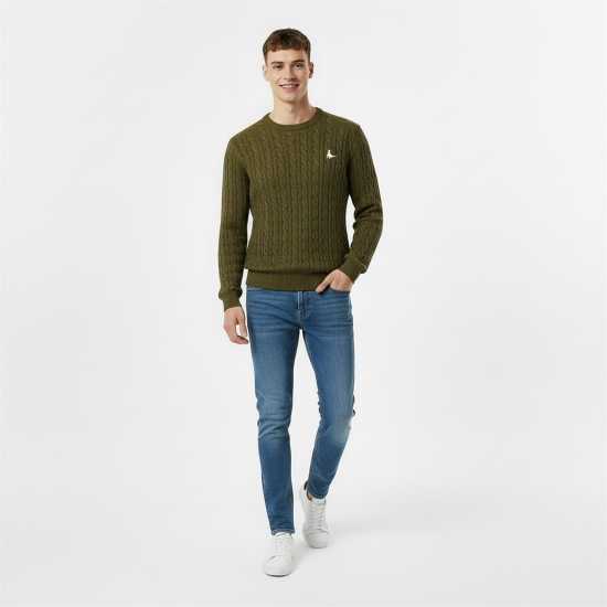 Jack Wills Jack Marlow Merino Wool Blend Cable Knitted Jumper Men Олива Jack Wills Jack Marlow Merino Wool Blend Cable Knitted Jumper Men Олива