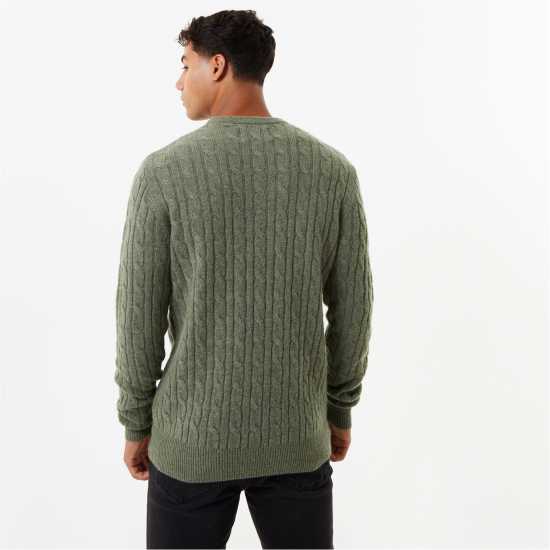 Мъжки пуловери и жилетки Jack Wills Marlow Merino Wool Blend Cable Knitted Jumper Средно зелено марл Jack Wills Marlow Merino Wool Blend Cable Knitted Jumper Средно зелено марл Мъжки пуловери и жилетки