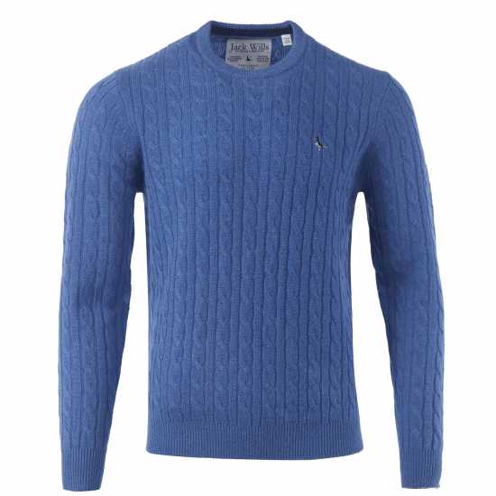 Мъжки пуловери и жилетки Jack Wills Marlow Merino Wool Cable Knitted Jumper Cobalt Jack Wills Marlow Merino Wool Cable Knitted Jumper Cobalt Мъжки пуловери и жилетки