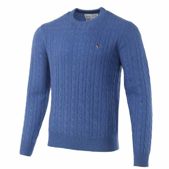 Мъжки пуловери и жилетки Jack Wills Marlow Merino Wool Cable Knitted Jumper Cobalt Jack Wills Marlow Merino Wool Cable Knitted Jumper Cobalt Мъжки пуловери и жилетки