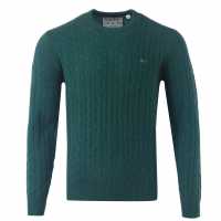 Jack Wills Marlow Merino Wool Cable Knitted Jumper Green Мъжки пуловери и жилетки