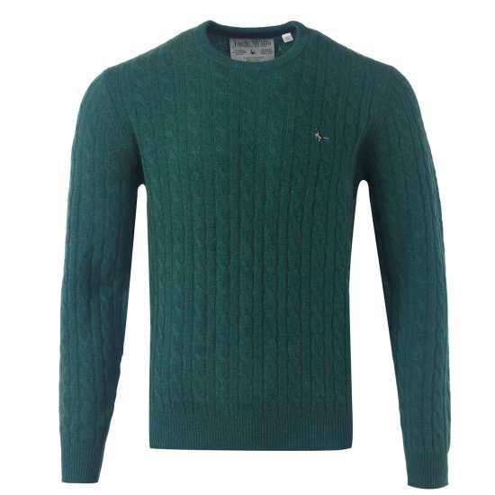 Мъжки пуловери и жилетки Jack Wills Marlow Merino Wool Cable Knitted Jumper Green Jack Wills Marlow Merino Wool Cable Knitted Jumper Green Мъжки пуловери и жилетки