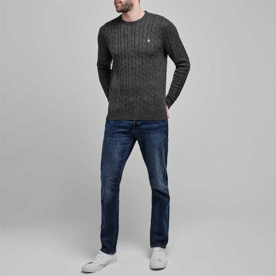 Мъжки пуловери и жилетки Плетен Пуловер Jack Wills Marlow Cable Knit Jumper Charcoal Плетен Пуловер Jack Wills Marlow Cable Knit Jumper Charcoal Мъжки пуловери и жилетки