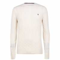 Плетен Пуловер Jack Wills Marlow Cable Knit Jumper Ecru Мъжки пуловери и жилетки