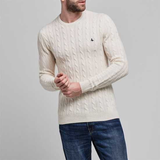 Мъжки пуловери и жилетки Плетен Пуловер Jack Wills Marlow Cable Knit Jumper Ecru Плетен Пуловер Jack Wills Marlow Cable Knit Jumper Ecru Мъжки пуловери и жилетки