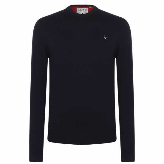 Jack Wills Seabourne Crew Neck Logo Jumper Морска синьо Мъжки пуловери и жилетки