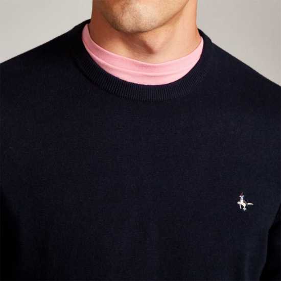 Jack Wills Seabourne Crew Neck Logo Jumper Морска синьо Мъжки пуловери и жилетки