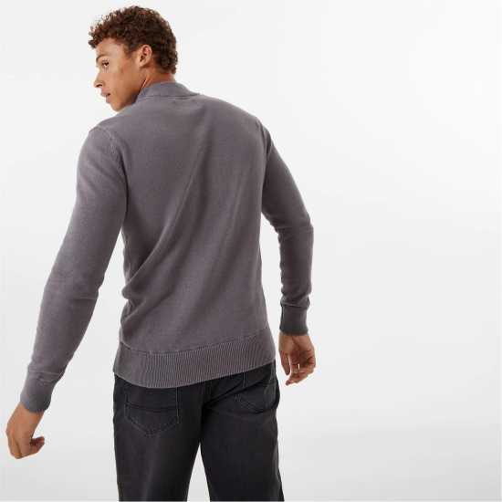Пуловер С Цип Jack Wills Funnel Neck Half Zip Jumper Men Сланина 