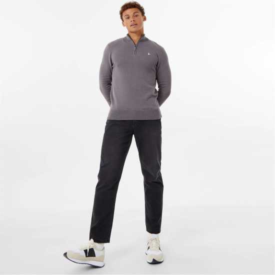 Пуловер С Цип Jack Wills Jack Funnel Neck Half Zip Jumper Men Сланина 