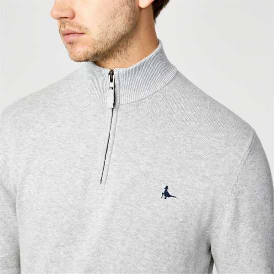 Пуловер С Цип Jack Wills Funnel Neck Half Zip Jumper Men Светло сиво марл 