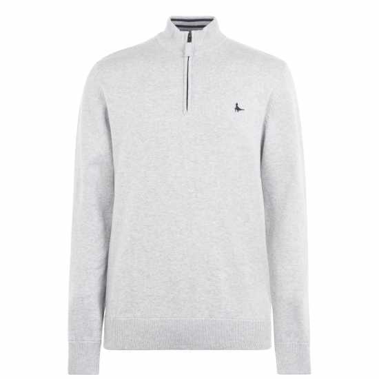 Пуловер С Цип Jack Wills Funnel Neck Half Zip Jumper Men Светло сиво марл 