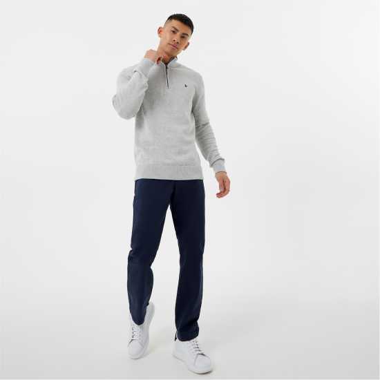 Пуловер С Цип Jack Wills Funnel Neck Half Zip Jumper Men Светло сиво марл 