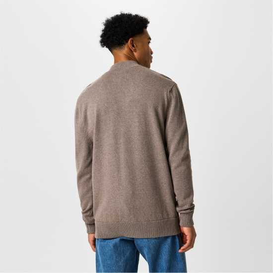 Пуловер С Цип Jack Wills Funnel Neck Half Zip Jumper Men Кафяв марл Пуловер С Цип Jack Wills Funnel Neck Half Zip Jumper Men Кафяв марл