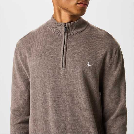 Пуловер С Цип Jack Wills Funnel Neck Half Zip Jumper Men Кафяв марл Пуловер С Цип Jack Wills Funnel Neck Half Zip Jumper Men Кафяв марл