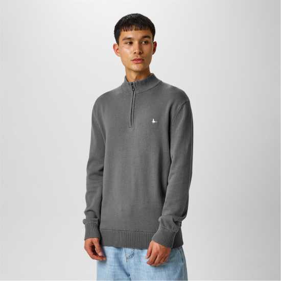 Пуловер С Цип Jack Wills Funnel Neck Half Zip Jumper Men Сланина Пуловер С Цип Jack Wills Funnel Neck Half Zip Jumper Men Сланина