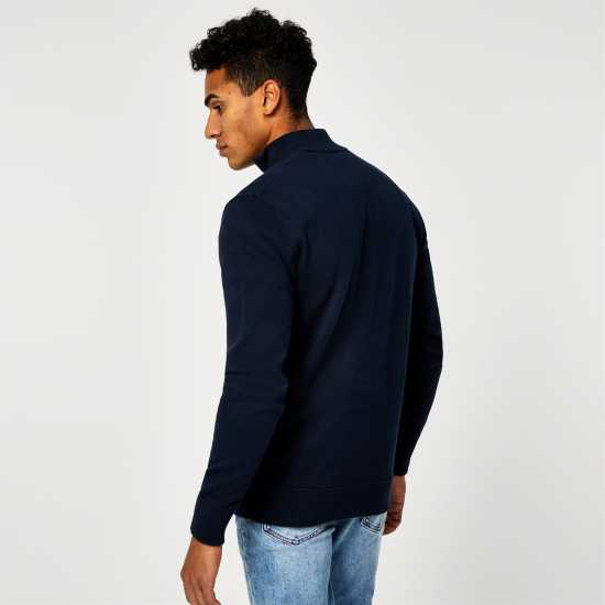 Пуловер С Цип Jack Wills Funnel Neck Half Zip Jumper Men Морска синьо Пуловер С Цип Jack Wills Funnel Neck Half Zip Jumper Men Морска синьо