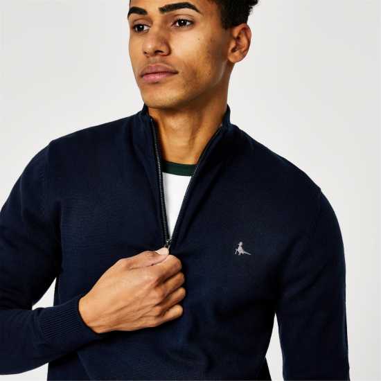 Пуловер С Цип Jack Wills Funnel Neck Half Zip Jumper Men Морска синьо Пуловер С Цип Jack Wills Funnel Neck Half Zip Jumper Men Морска синьо