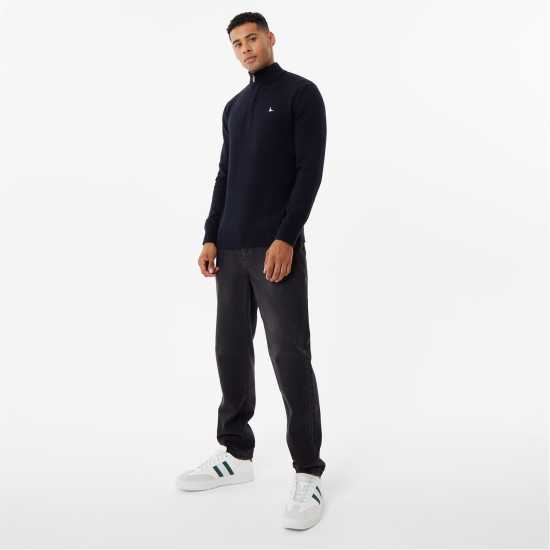 Пуловер С Цип Jack Wills Funnel Neck Half Zip Jumper Men Черно Пуловер С Цип Jack Wills Funnel Neck Half Zip Jumper Men Черно