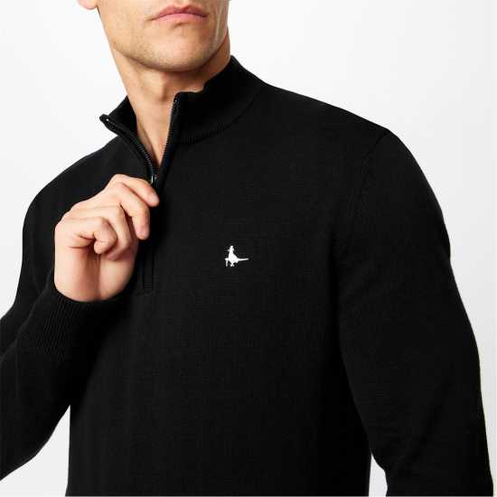 Пуловер С Цип Jack Wills Funnel Neck Half Zip Jumper Men Черно Пуловер С Цип Jack Wills Funnel Neck Half Zip Jumper Men Черно