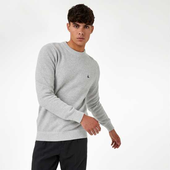 Блуза С Обло Деколте Jack Wills Linus Seed Stitch Crew Neck Jumper Men Сив марл 