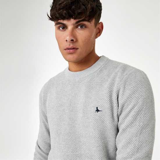 Блуза С Обло Деколте Jack Wills Linus Seed Stitch Crew Neck Jumper Men Сив марл 