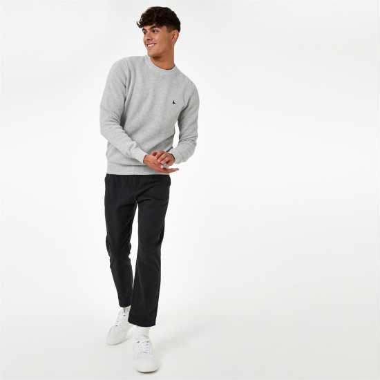 Блуза С Обло Деколте Jack Wills Linus Seed Stitch Crew Neck Jumper Men Сив марл 