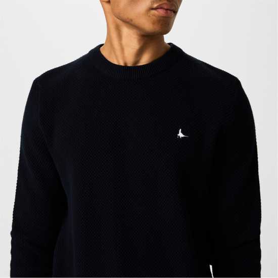 Блуза С Обло Деколте Jack Wills Linus Seed Stitch Crew Neck Jumper Men Черно Мъжки пуловери и жилетки