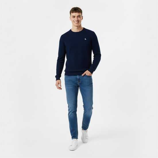 Блуза С Обло Деколте Jack Wills Linus Seed Stitch Crew Neck Jumper Men Морска синьо Блуза С Обло Деколте Jack Wills Linus Seed Stitch Crew Neck Jumper Men Морска синьо