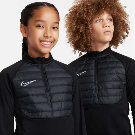 Nike Therma-FIT Academy23 Big Kids' Soccer Drill Top Black/Royal Детски горнища с цип
