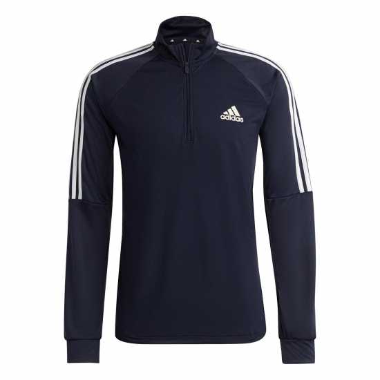 Adidas Мъжко Горнище С Цип Sereno Long Sleeve Zip Top Mens Морско синьо/Бяло Мъжки горнища с цип