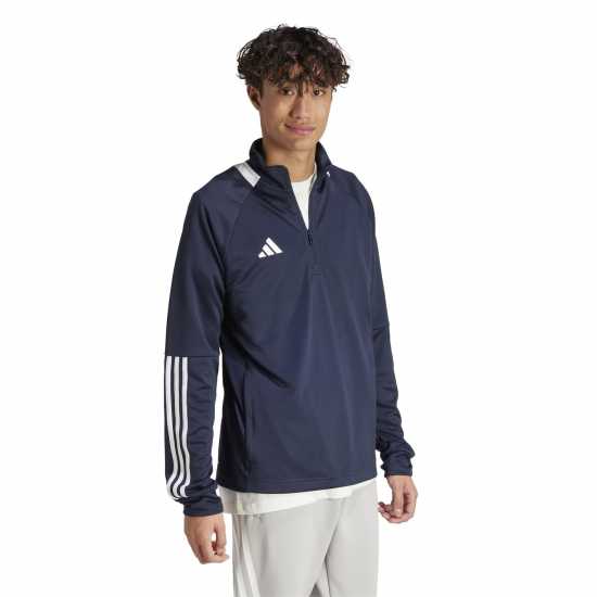 Adidas Мъжко Горнище С Цип Sereno Long Sleeve Zip Top Mens Морско синьо/Бяло Мъжки горнища с цип