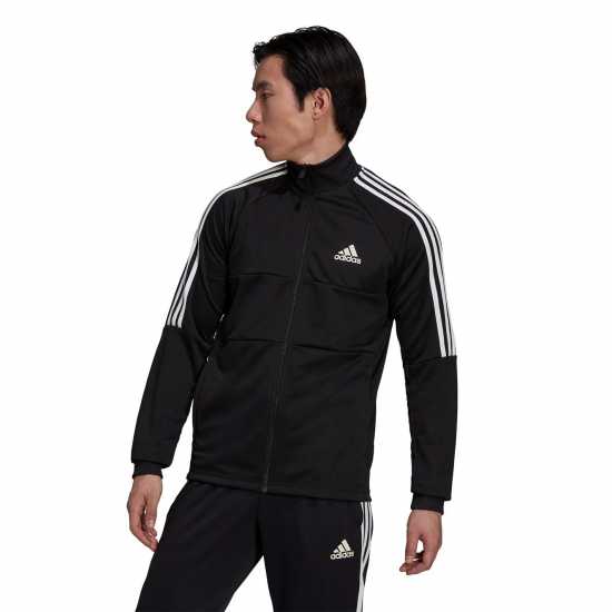 Adidas Мъжко Спортно Горнище Sereno Track Jacket Mens Черно/Бяло Футболни екипи за бягане