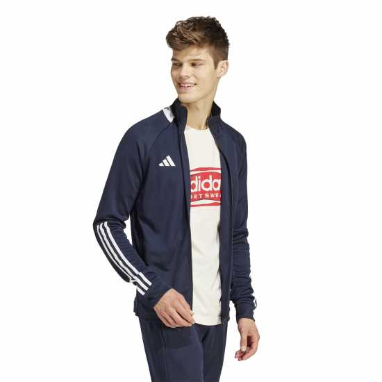 Adidas Мъжко Спортно Горнище Sereno Track Jacket Mens Морско синьо/Бяло Футболни екипи за бягане