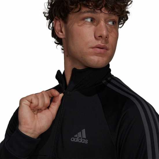 Adidas Мъжко Спортно Горнище Sereno Track Jacket Mens Черно/Сиво Футболни екипи за бягане