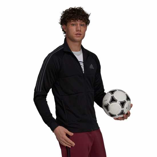 Adidas Мъжко Спортно Горнище Sereno Track Jacket Mens Черно/Сиво Футболни екипи за бягане
