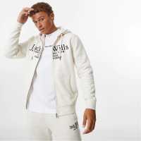 Jack Wills Graphic Zip Hoodie Mens Cream Мъжки суитчъри и блузи с качулки
